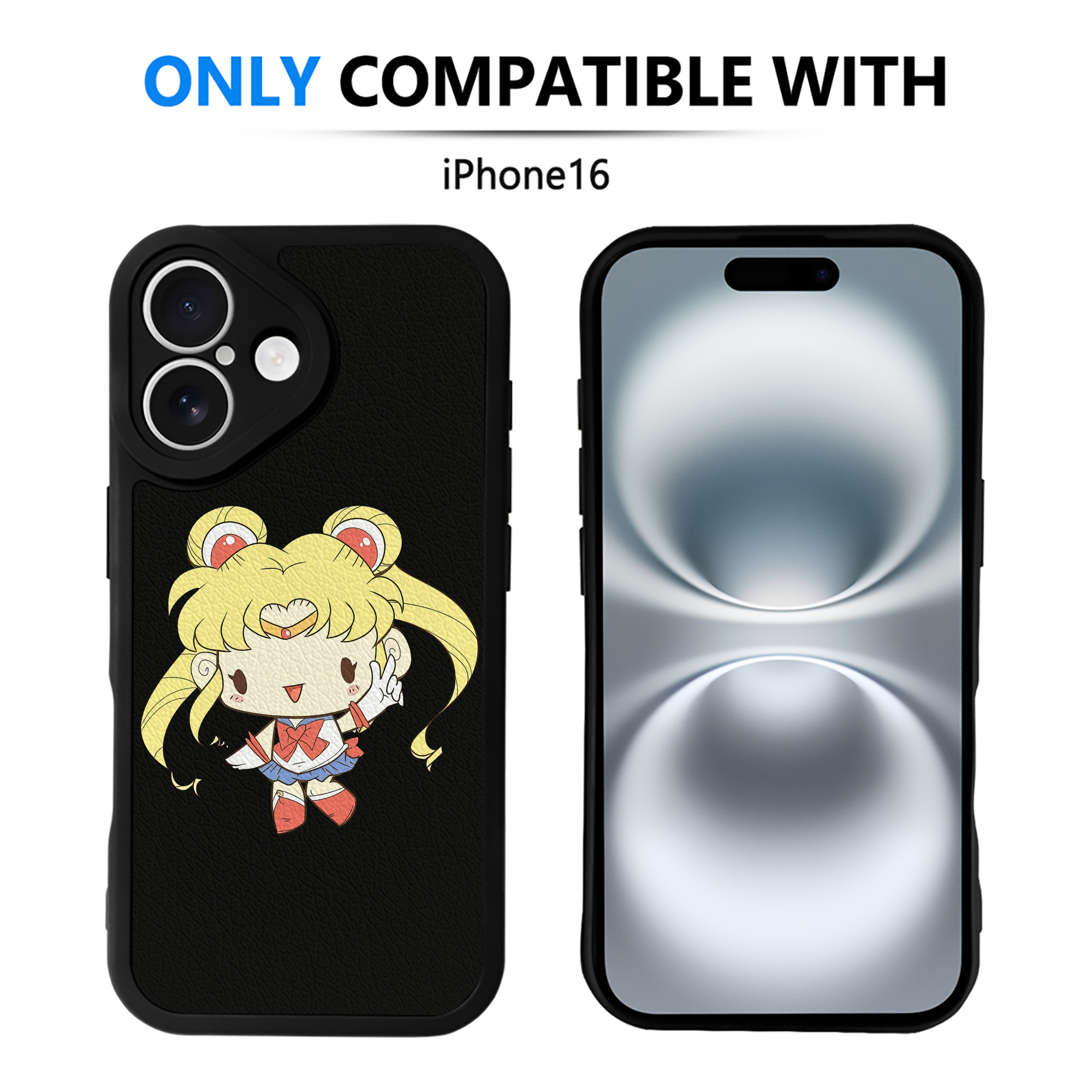 （画像用） 美少女戦士セーラームーン 月野 うさぎ つきの うさぎ Sailor Moon Tsukino Usagi 【iPhone 16シリーズ対応】シリコンスマホケース（レザー調） 材質：シリコン